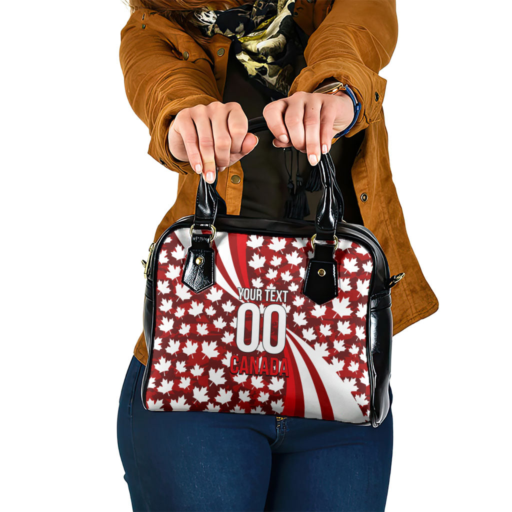 Personalized Canada Football Shoulder Handbag Maple Leaf Pattern - Moose Soccer Mascot