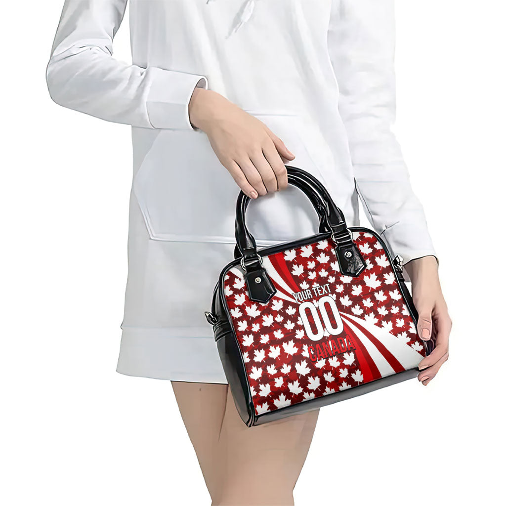 Personalized Canada Football Shoulder Handbag Maple Leaf Pattern - Moose Soccer Mascot