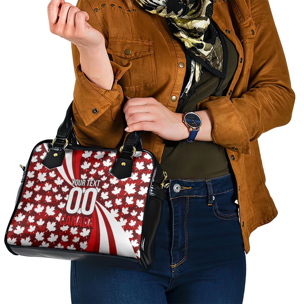 Personalized Canada Football Shoulder Handbag Maple Leaf Pattern - Moose Soccer Mascot