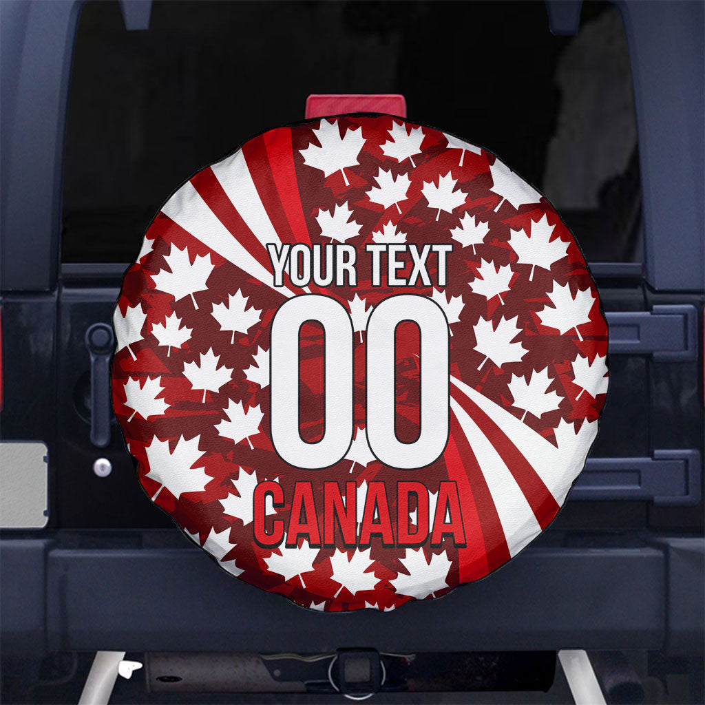 Personalized Canada Football Spare Tire Cover Maple Leaf Pattern - Moose Soccer Mascot