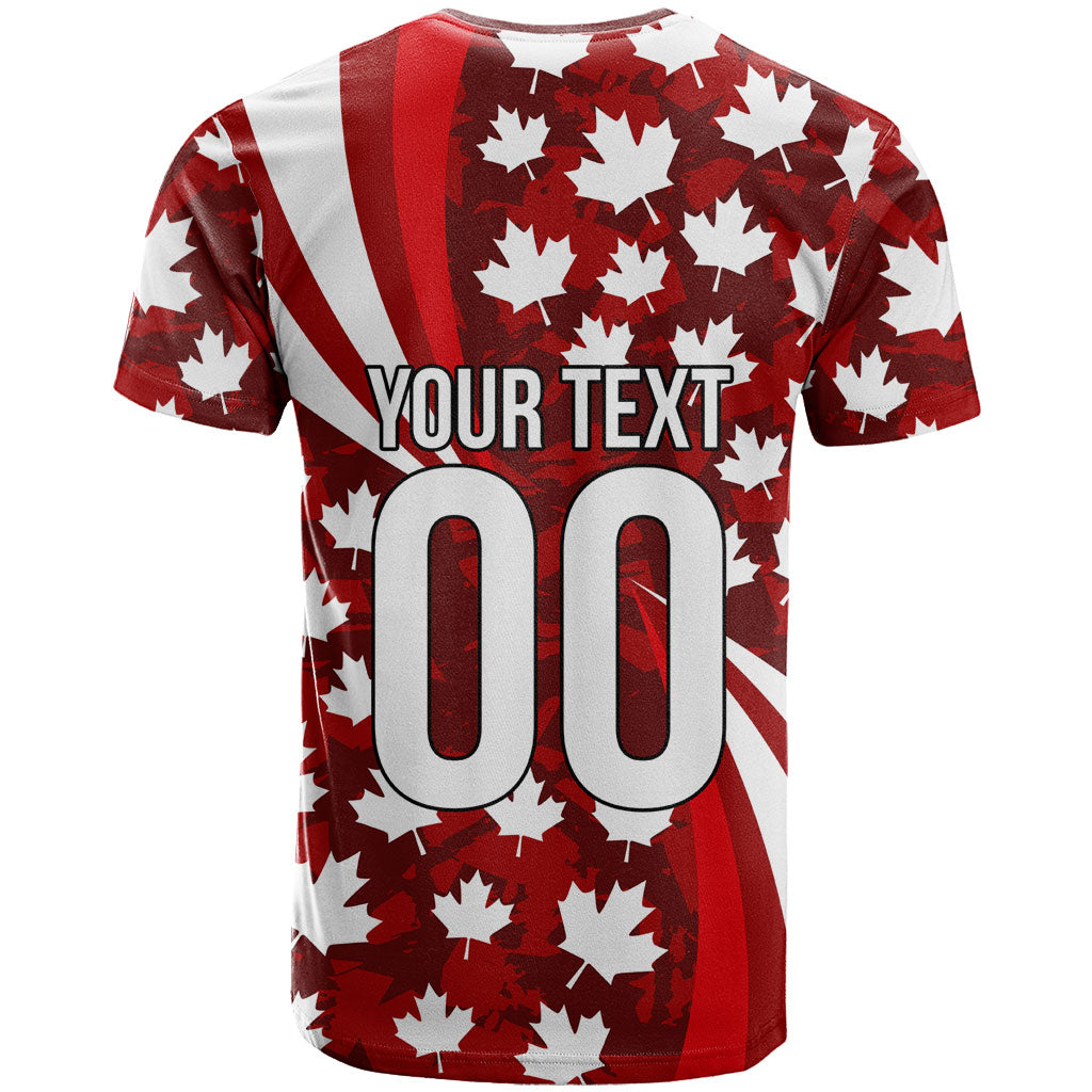 Personalized Canada Football T Shirt Maple Leaf Pattern - Moose Soccer Mascot