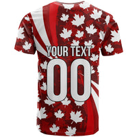 Personalized Canada Football T Shirt Maple Leaf Pattern - Moose Soccer Mascot