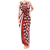 Personalized Canada Football Tank Maxi Dress Maple Leaf Pattern - Moose Soccer Mascot