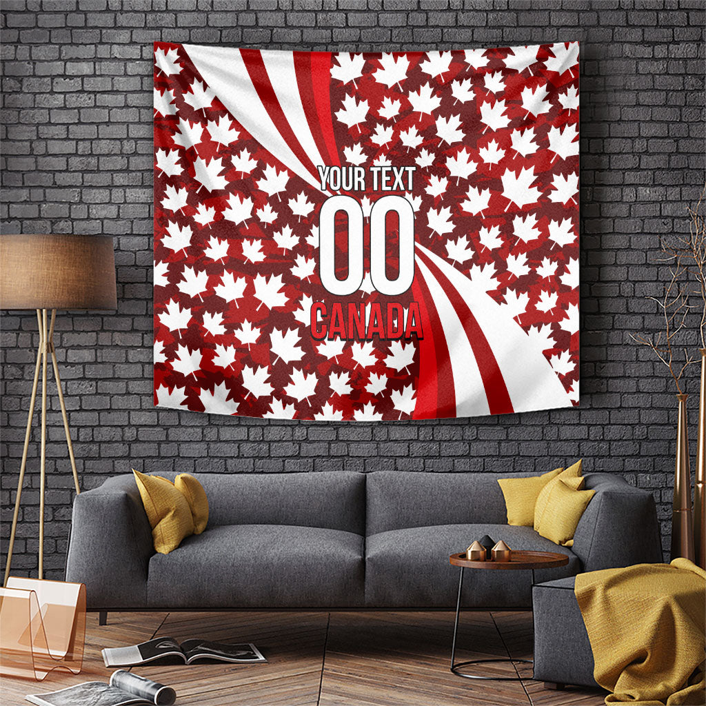 Personalized Canada Football Tapestry Maple Leaf Pattern - Moose Soccer Mascot