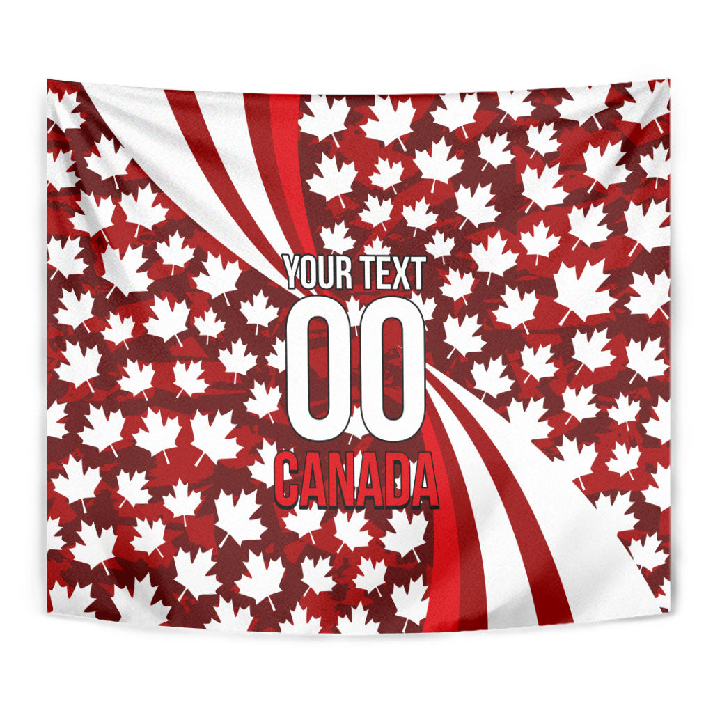 Personalized Canada Football Tapestry Maple Leaf Pattern - Moose Soccer Mascot