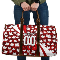 Personalized Canada Football Travel Bag Maple Leaf Pattern - Moose Soccer Mascot
