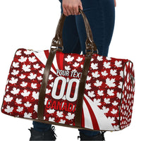 Personalized Canada Football Travel Bag Maple Leaf Pattern - Moose Soccer Mascot