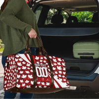 Personalized Canada Football Travel Bag Maple Leaf Pattern - Moose Soccer Mascot