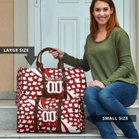 Personalized Canada Football Travel Bag Maple Leaf Pattern - Moose Soccer Mascot