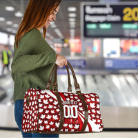Personalized Canada Football Travel Bag Maple Leaf Pattern - Moose Soccer Mascot