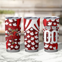 Personalized Canada Football Tumbler Cup Maple Leaf Pattern - Moose Soccer Mascot