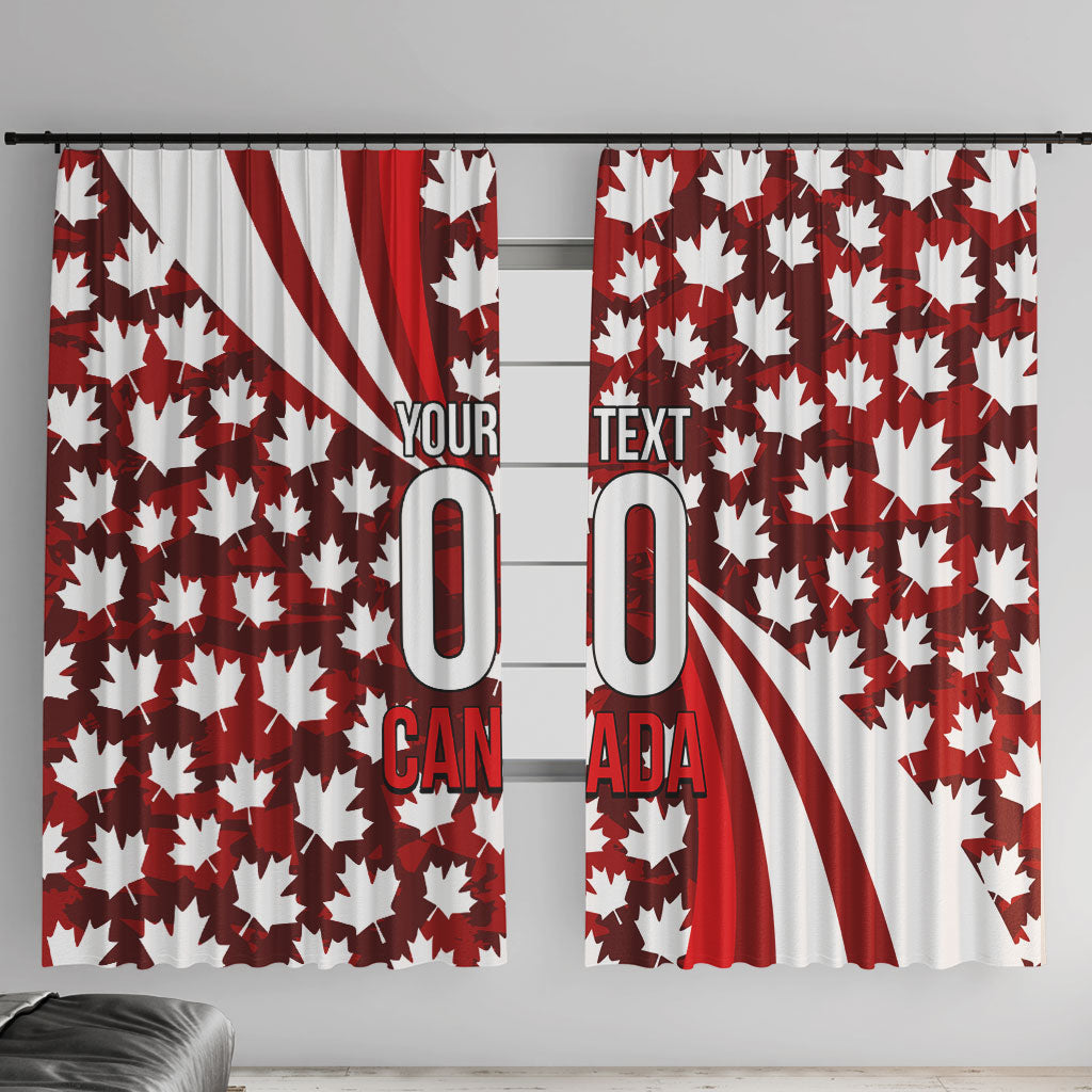 Personalized Canada Football Window Curtain Maple Leaf Pattern - Moose Soccer Mascot