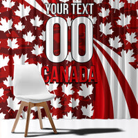 Personalized Canada Football Window Curtain Maple Leaf Pattern - Moose Soccer Mascot