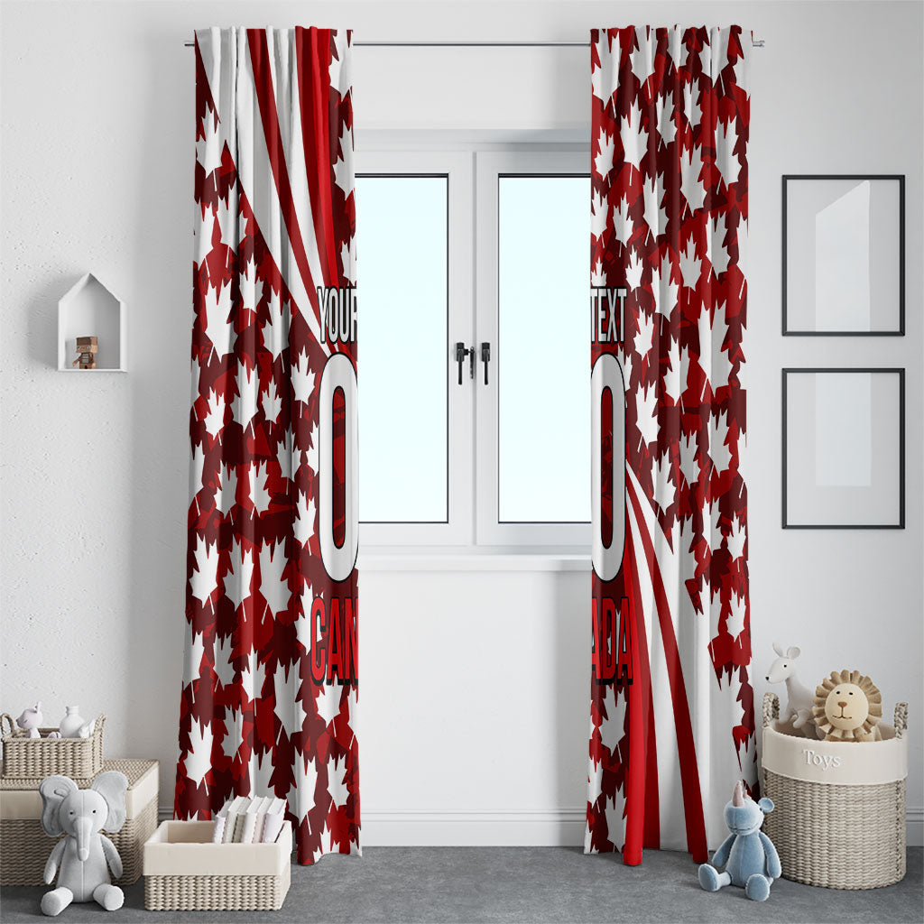 Personalized Canada Football Window Curtain Maple Leaf Pattern - Moose Soccer Mascot