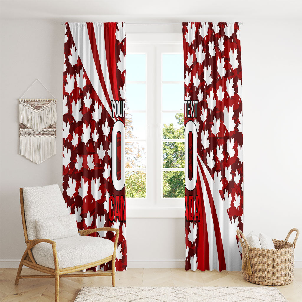 Personalized Canada Football Window Curtain Maple Leaf Pattern - Moose Soccer Mascot