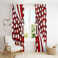 Personalized Canada Football Window Curtain Maple Leaf Pattern - Moose Soccer Mascot