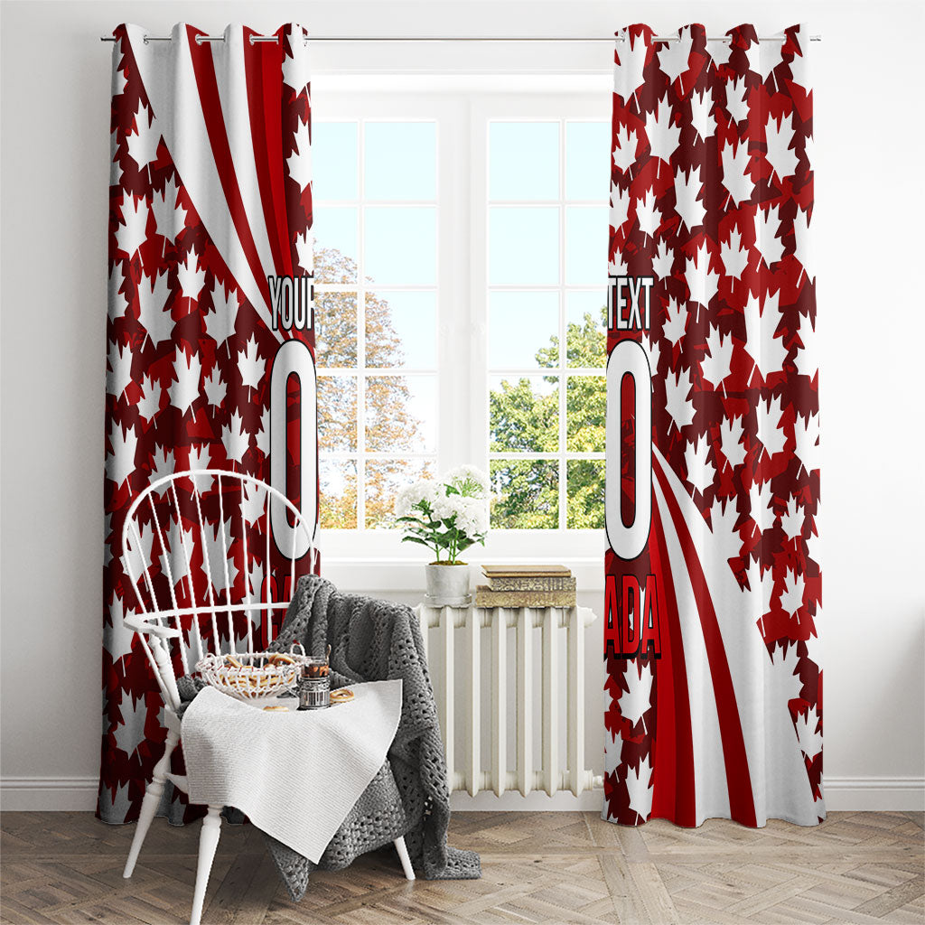 Personalized Canada Football Window Curtain Maple Leaf Pattern - Moose Soccer Mascot