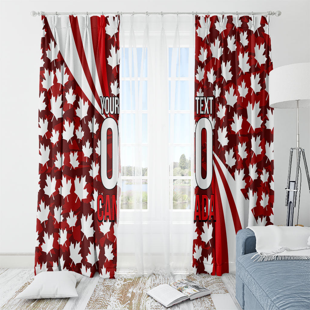 Personalized Canada Football Window Curtain Maple Leaf Pattern - Moose Soccer Mascot