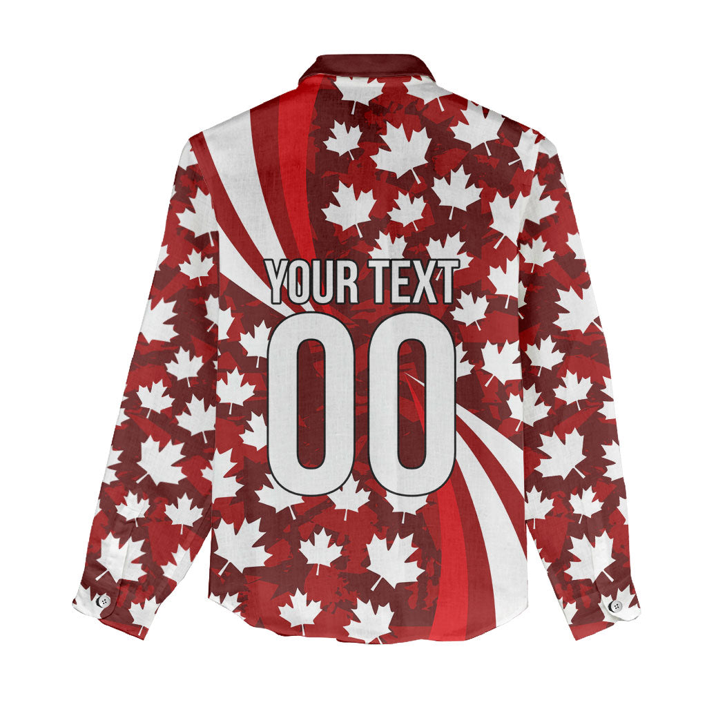 Personalized Canada Football Women Casual Shirt Maple Leaf Pattern - Moose Soccer Mascot