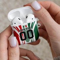 Personalized Mexico Football AirPods Case Mexican Flag Jaguar Mascot Soccer Ball