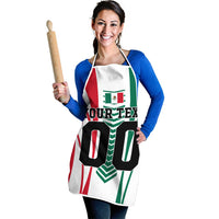 Personalized Mexico Football Apron Mexican Flag Jaguar Mascot Soccer Ball