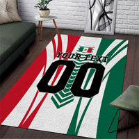 Personalized Mexico Football Area Rug Mexican Flag Jaguar Mascot Soccer Ball