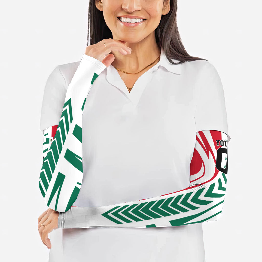 Personalized Mexico Football Arm Sleeves Mexican Flag Jaguar Mascot Soccer Ball