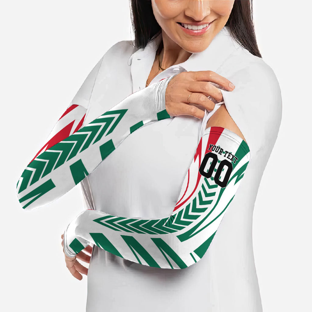 Personalized Mexico Football Arm Sleeves Mexican Flag Jaguar Mascot Soccer Ball