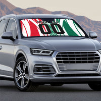 Personalized Mexico Football Auto Sun Shade Mexican Flag Jaguar Mascot Soccer Ball