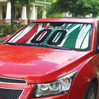 Personalized Mexico Football Auto Sun Shade Mexican Flag Jaguar Mascot Soccer Ball