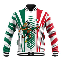 Personalized Mexico Football Baseball Jacket Mexican Flag Jaguar Mascot Soccer Ball