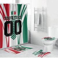 Personalized Mexico Football Bathroom Set Mexican Flag Jaguar Mascot Soccer Ball