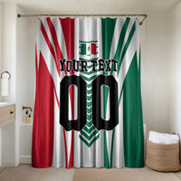 Personalized Mexico Football Bathroom Set Mexican Flag Jaguar Mascot Soccer Ball