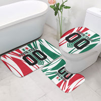 Personalized Mexico Football Bathroom Set Mexican Flag Jaguar Mascot Soccer Ball