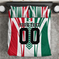 Personalized Mexico Football Bedding Set Mexican Flag Jaguar Mascot Soccer Ball