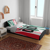 Personalized Mexico Football Bedding Set Mexican Flag Jaguar Mascot Soccer Ball