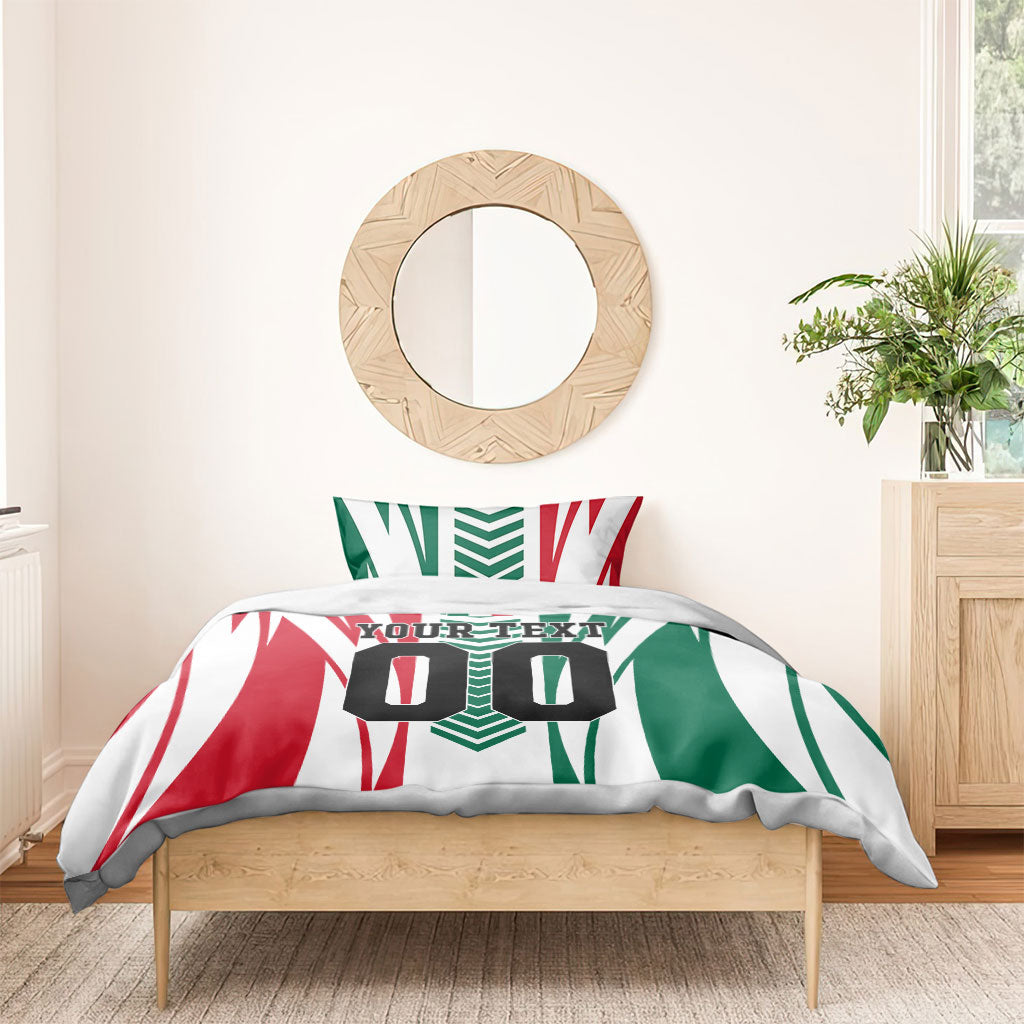 Personalized Mexico Football Bedding Set Mexican Flag Jaguar Mascot Soccer Ball