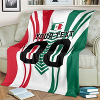 Personalized Mexico Football Blanket Mexican Flag Jaguar Mascot Soccer Ball