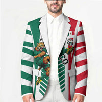 Personalized Mexico Football Blazer Mexican Flag Jaguar Mascot Soccer Ball