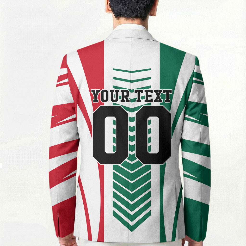 Personalized Mexico Football Blazer Mexican Flag Jaguar Mascot Soccer Ball