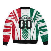 Personalized Mexico Football Bomber Jacket Mexican Flag Jaguar Mascot Soccer Ball