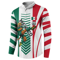 Personalized Mexico Football Button Sweatshirt Mexican Flag Jaguar Mascot Soccer Ball