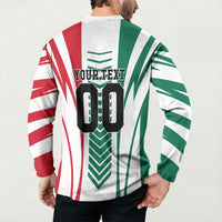 Personalized Mexico Football Button Sweatshirt Mexican Flag Jaguar Mascot Soccer Ball