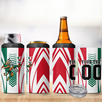 Personalized Mexico Football 4 in 1 Can Cooler Tumbler Mexican Flag Jaguar Mascot Soccer Ball