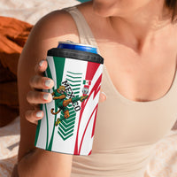Personalized Mexico Football 4 in 1 Can Cooler Tumbler Mexican Flag Jaguar Mascot Soccer Ball