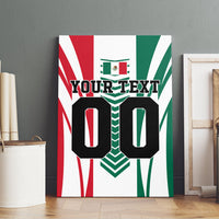 Personalized Mexico Football Canvas Wall Art Mexican Flag Jaguar Mascot Soccer Ball