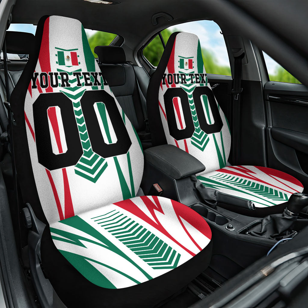 Personalized Mexico Football Car Seat Cover Mexican Flag Jaguar Mascot Soccer Ball