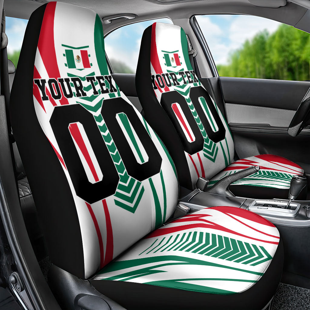 Personalized Mexico Football Car Seat Cover Mexican Flag Jaguar Mascot Soccer Ball