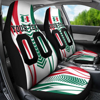 Personalized Mexico Football Car Seat Cover Mexican Flag Jaguar Mascot Soccer Ball