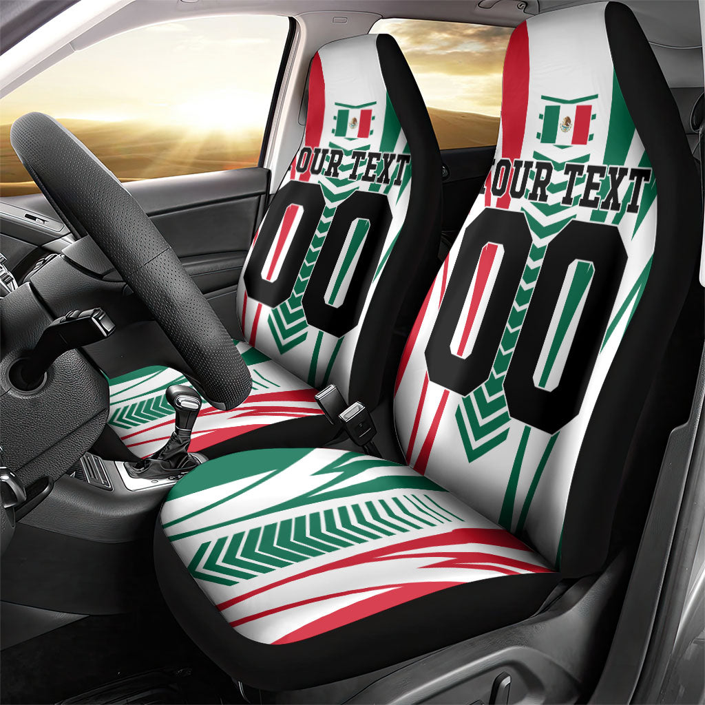 Personalized Mexico Football Car Seat Cover Mexican Flag Jaguar Mascot Soccer Ball